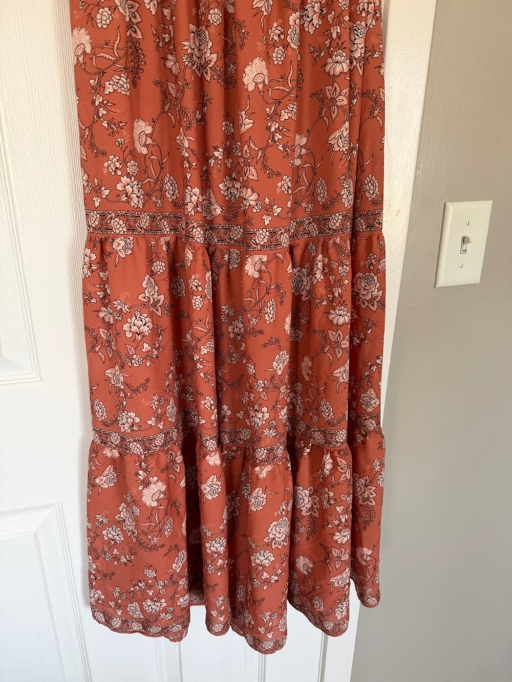 Max Studio Floral Flutter Sleeve Long Maxi Dress Flowy - Picture 6 of 9